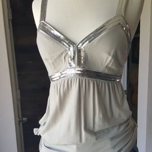 Express grey and silver sequin top